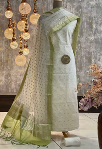 Conjunto de Kurti y Traje Mercerizado Banarasi Hecho a Mano, Ropa Tradicional Étnica India para Mujer, Protección Solar, Secado Rápido, Suave - Product Image 5