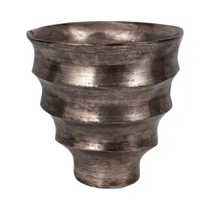 Handmade Modern Luxury Iron Coastal Design Large Tabletop flower <b>Vase</b> <b>Gold</b> Embossed Home Decor for Christmas Zahid Exports - Product Image 4