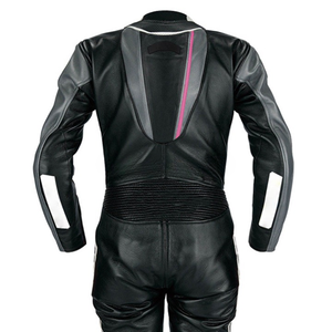 Combinaison de moto en cuir pour hommes sur mesure équipement de moto de course noir gris rose protection motard une pièce costumes - Product Image 4