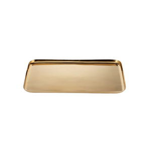 Plateau rectangulaire en acier inoxydable très vendu pour servir des boissons et des collations, décoration élégante pour la maison, également polyvalent, plaqué nickel - Product Image 3
