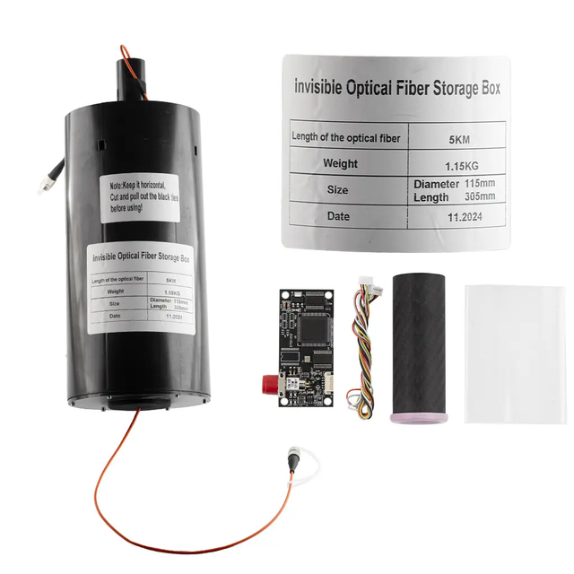 DAMU FPV Optical Fiber Communication Equipment for Drone Ultra Long Distance 1km 2km 3km 5km 10km Single Mode ABS Material
