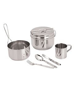 Stainless Steel Mirror Polished Camping Tiffin Kit Set <b>Induction</b> Cooker <b>Fry</b> <b>Pan</b> Mug Cutlery Eco-Friendly for Outdoor Cooking for - Product Image 1