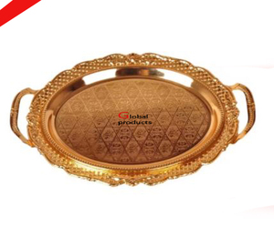 Plateau de service en acier inoxydable en métal doré de qualité supérieure pour restaurant et bar d'hôtel - Product Image 2