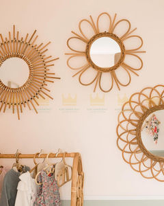 Top Trending Home Decor Espejo de ratán Estilo de diseño personalizable para la habitación de los niños Buen precio - Product Image 5