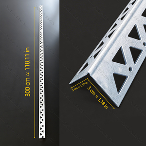 Promotion : Cornière de finition en acier galvanisé perforée à trous triangulaires pour enduit et construction d'angles - Product Image 1