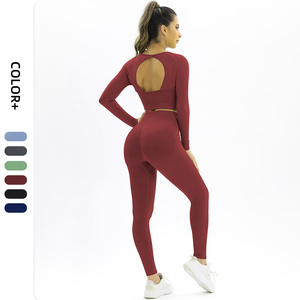 Gym Wear Sports <b>Top</b> <b>High</b> Waist Pants Yoga Workout Set Seamless Leggings Yoga Activewear Set for Women Sport Clothes - Product Image 2