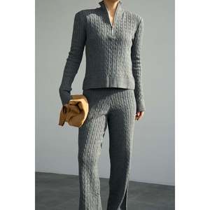ชุดเสื้อถักซิปสีแอนทราไซต์ - Product Image 1