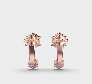 Pendientes de tuerca tipo ear climber con doble diamante redondo cultivado en laboratorio, oro blanco/rosa/amarillo de 18K, certificado IGI, regalo para aniversario/fiesta - Product Image 6