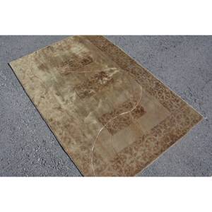 Modern Vintage 3.8 X 5.7ft Turkish <b>Rug</b> Classic Tabriz Style Beige Patchwork Pattern for Living Room <b>Bedroom</b> Wool Polyester Latex - Product Image 4