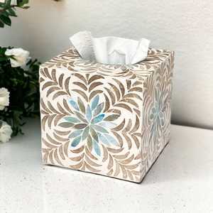 Boîte à mouchoirs en nacre de qualité supérieure, design moderne, incrustation d'os, logo personnalisé, accessoires de décoration en papier, maison, hôtel, personnalisable - Product Image 3