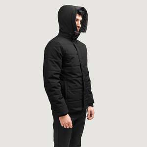 Chaqueta Acolchada con Capucha Negra de Estilo Casual Impermeable Exton - Product Image 3