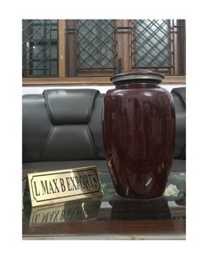 Urna de cremación de Metal de diseño moderno, alta calidad, hecha a mano, brillante, Pulida, para cenizas humanas, tarro, proveedores funerarios en India - Product Image 1