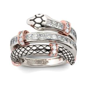Jeulia Sterling Silver Knot Snake Fashion Band <b>Ring</b> - Product Image 1