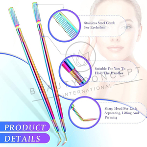 2 Pcs Eco-Friendly Stainless Steel Eyelash Lifting Separation Tools Good Seller Liquid Concept for Lash Lift Multi Color - Product Image 2