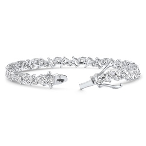Classic Hip Hop Totalmente helado Moissanite redondo y pera diamante Starling pulsera de plata para mujeres - Product Image 3