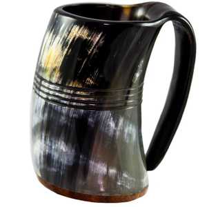 Natural Real Buffalo Horn Mug Taza de cuerno vikingo - Product Image 1