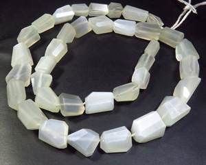 White Siloni Moonstone Gems Beads 8-13mm Faceted Cut Moonstone Nugget Tumble Beads 16 Strand Natural Faceted Beads" - Product Image 4