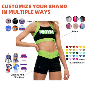 Conjunto de Shorts y Sujetador Deportivo para Prácticas de Animadoras, Personalizado con Transferencia Térmica, para Equipos Escolares, OEM, MOQ Bajo - Product Image 3