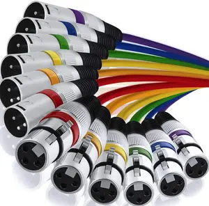 Cabos de microfone xlr coloridos, barato preço, cor, cabo de áudio mic, xlr macho para xlr fêmea, cabos de remendo coloridos, microfone, fio de cobra