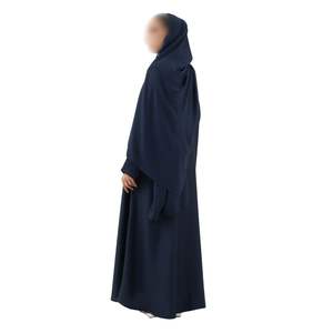Abaya ouverte bleu marine royale, kaftan moderne et modeste à superpositions pour femmes, style Dubaï, robe kimono islamique à manches longues, robe longue - Product Image 2