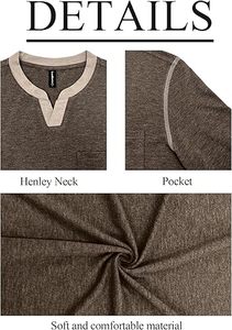 Camiseta informal de manga larga con cuello en V para hombre de alta calidad cómoda - Product Image 4