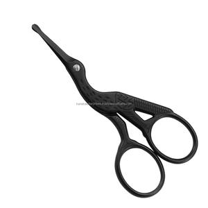 Stainless Steel Round Headed Black Makeup Scissors for Safe <b>Trimming</b> of Eyebrows and Nose Hair Durable Small Scissors Custom - Product Image 1