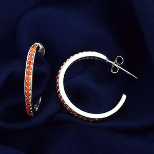 Joyería fina, Plata de Ley 925 sólida, Natural cornalina, piedras preciosas facetadas, Micro pavimentadas, pendientes hechos a mano para uso diario para mujer - Product Image 4