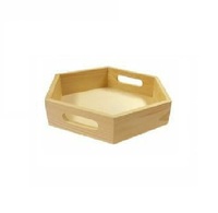 Plateau de service hexagonal en bois de pin, best-seller, facile à nettoyer, pour hôtels, restaurants, cuisines, tables basses, artisanat de qualité