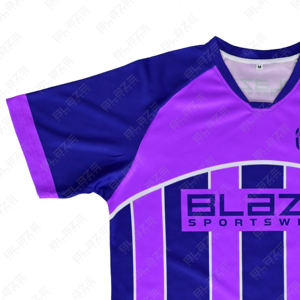 เสื้อฟุตบอล/ฟุตบอลสีฟ้าแบบระเหิดผ้าโพลีเอสเตอร์100% แห้งเร็วระบายอากาศได้ดีกำหนดโลโก้และชื่อได้ตามต้องการ - Product Image 5