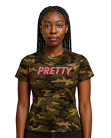 T-shirt Écologique pour Femme, Rose et Vert, Motif Diamants, Style Décontracté et Élégant, pour Sororité Grecque et Fraternité Universitaire, Collection Été 'Pretty Girl'