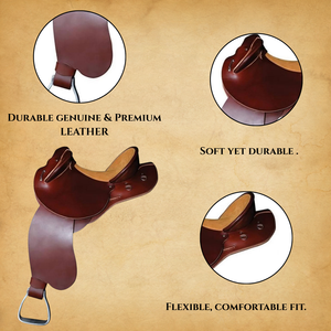 Silla de Montar de Cuero Australiano de Primera Calidad, Color Marrón - Product Image 4