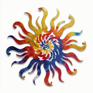 Décoration murale de chambre personnalisée soleil/idées de décoration murale en métal/soleil décoration d'intérieur art mural de luxe grande toile de fond murale plumes - Product Image 1