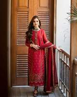 Collection de vêtements pour femmes indiens et pakistanais, Punjabi Dhoti et Salwar Kameez en soie anti-rides, pour mariage et fêtes, 6008