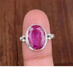 Ruby <b>Ring</b> Sterling Silver Filigree <b>Statement</b> <b>Ring</b> Beaded <b>Ring</b> Gift for Her - Product Image 3