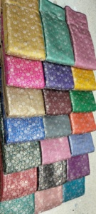 Lujoso tejido a mano puro Banarasi brocado tela intrincado Zari trabajo rico Material de seda para ropa de novia, diseñador de vestidos étnicos - Product Image 3