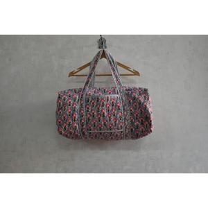 Boho Luxury Cotton Quilted Floral Duffle <b>Bag</b> <b>Indian</b> Hand Block Print Zipper Lightweight Travel Shoulder <b>Bag</b> for Weekend Trips - Product Image 2