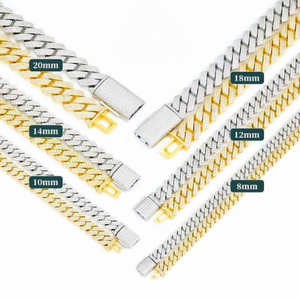 Collar Cubano Helado al por Mayor, Chapado en Oro y Plata, Acero Inoxidable, Fabricante y Proveedor de Joyería Hip Hop - Product Image 2