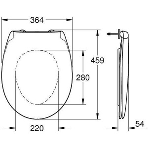 Tapa de inodoro con cierre suave Grohe BAU KERAMIK, serie GROHE AWE - Product Image 3