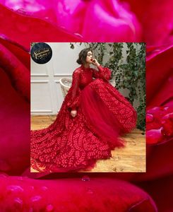 Elegant Luxury Red Evening Gown - Premium Party & Formal Wear Maxi | Ssumaira Collection - Product Image 3