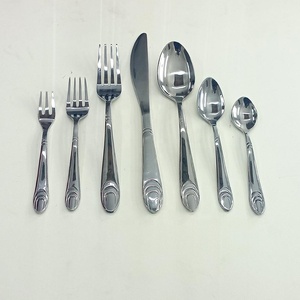Ensemble de couverts brillants de haute qualité en argent, cuillère, fourchette et couteau, accessoires de cuisine et collections de salle à manger, vente chaude - Product Image 2