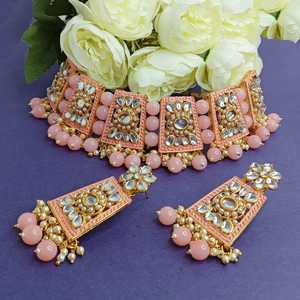Indian Jewelry Bollywood Faux Pearl <b>Crystal</b> Choker Kundan Necklace Earrings Wedding Jewelry <b>Set</b> - Product Image 1