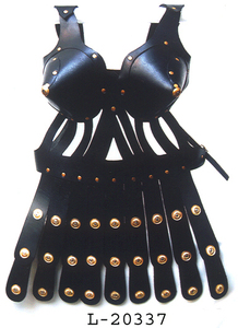 Fabricante de armadura de cuero negro medieval Cuirass con latón equipado producto indio hecho a mano artículo decorativo para el hogar a la venta - Product Image 6