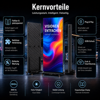 Écran LED mobile en aluminium moulé sous pression P2 P2.5 P3, affichage numérique intelligent sans soudure pour ascenseur, animation, promotion en magasin, Wi-Fi