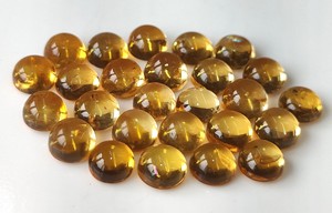 Citrino Amarillo Natural de 3mm-8mm, Cabujón Redondo con Base Plana, Gemas Sueltas Hechas a Mano de Alta Calidad para Joyería - Product Image 2