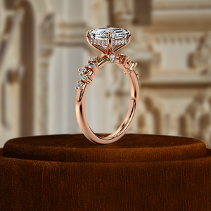 Anillo de Compromiso con Diamante Cultivado en Laboratorio de 1 Quilate, Corte Asscher, Anillo de Boda con Pavé, Certificado IGI, Oro Blanco de 14k, el Mejor Regalo para Ella en su Día Especial - Product Image 5