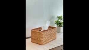 Servilletero Rectangular Moderno de Ratán Blanco para un Estilo de Mesa Chic, Uso en el Hogar, Comedor y Cocina, Hecho a Mano en India - Product Image 6