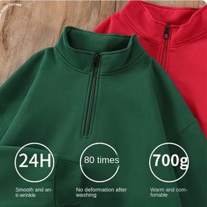 14 Zip Pullover Golf Femmes et Hommes Polyester Polaire Pull Coupe-Vent Polyester Sublimation Avec Poche Hoodies - Product Image 3