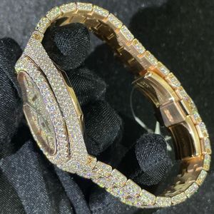 Montre en diamant ton jaune glacé complet de vendeur chaud, montre en diamant personnalisée pour hommes, montres automatiques avec livraison gratuite - Product Image 4