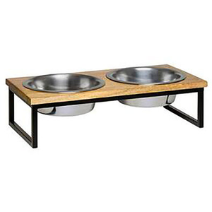 Sustainable Wooden Pet <b>Bowl</b> <b>Stand</b> with Stainless Steel <b>Bowls</b> Portable Elevated Design for Dogs & <b>Cats</b> - Product Image 5