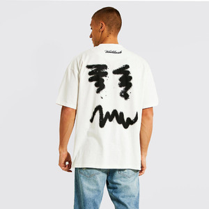 Personnalisé 250 GSM 100% Coton Blanc T-Shirt Hommes bouffée impression t-shirt hommes en gros t-shirts surdimensionnés - Product Image 4